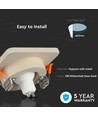 GU10 Firkantet downlight - Off-white med matt rosegull, Hull: 8cm, ekskl. lyskilde og fatning
