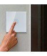 1-trykks touch ringeklokke bryter, hvit - Glass cover, innebygd, IP20 innendørs