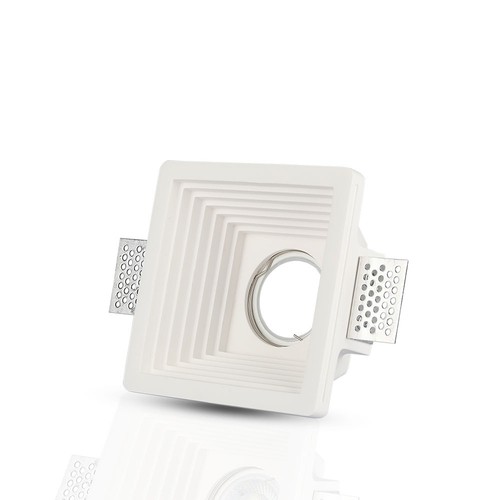 Firkantet gips innfelt spot for GU10 - Hull: 12,5 x 12,5 cm, hvit