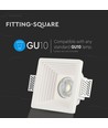 Firkantet gips innfelt spot for GU10 - Hull: 12,5 x 12,5 cm, hvit