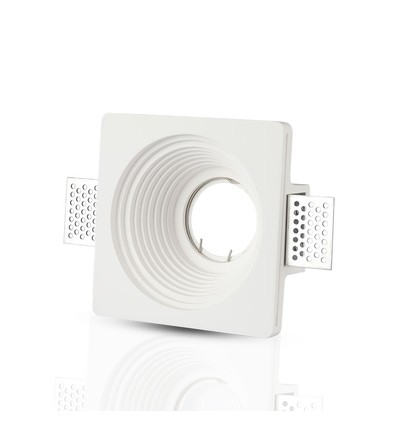 GU10 innfelt spot i gips - Rund, hvit, Ø12,5 cm hull, IP20