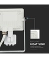 10W LED flomlys med sensor, hvit - Samsung LED, IP65, PIR
