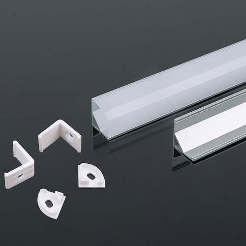 2m hjørne aluprofil med deksel - 15,8x15,8mm, aluminium