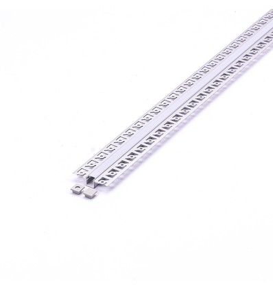 2m aluminiumsprofil til innfelling - Inkl. melkehvitt deksel, sølv, til LED strips opptil 9,5mm