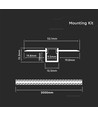 2m aluminiumsprofil til innfelling - Inkl. melkehvitt deksel, sølv, til LED strips opptil 9,5mm