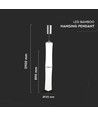 32W LED Designer Double Long pendel, dimbar - 3000K, hvit, 2100lm, Triac dimbar