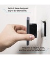 WiFi 3-veis touch bryter, sort - 2200W, fungerer med Google Home og Alexa, 3 Gang 1 Way