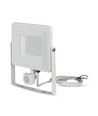 50W LED lyskaster med sensor - IP65, 4000lm, varm hvit, PIR bevegelsessensor, hvit kant