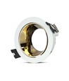GU10 innfellingsspot - Rund, hvit/gull, aluminium, IP20, Hull: Ø7,2 cm, Mål: Ø7,9 cm, uten lyskilde