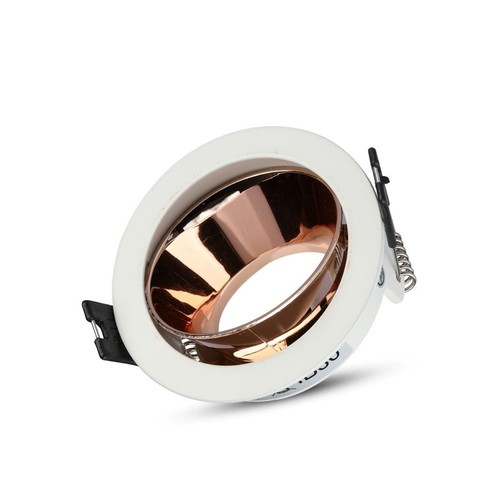 GU10 innfellingsspot - Rund, hvit/rose gold, aluminium, hull: Ø7,2 cm, IP20 innendørs