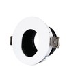 GU10 innfellingsspot - Rund, hvit/sort, aluminium, asymmetrisk, hull: Ø7,5 cm