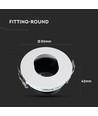 GU10 innfellingsspot - Rund, hvit/sort, aluminium, asymmetrisk, hull: Ø7,5 cm