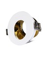 GU10 innfellingsspot - Rund, hvit/gull, aluminium, IP20, hull: Ø7,5 cm, mål: Ø8 cm
