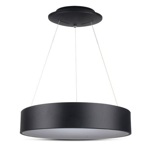 20W LED pendel, Ø45cm, sort - Dimbar, 3000K, 120cm wire, varm hvit