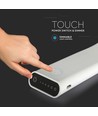 6,5W fleksibel LED bordlampe, oppladbar - 12V, hvit, dimbar, 3-i-1 CCT, touch-styring