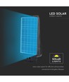 15W LED solcelle gatelykt - 1600lm, IP65, sort, bevegelsessensor, 7.4V lithium batteri