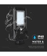 15W LED solcelle gatelykt - 1600lm, IP65, sort, bevegelsessensor, 7.4V lithium batteri