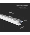 120cm 18W vanntett komplett LED armatur - 1700lm, IP65, 120 grader