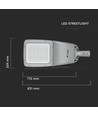 160W LED gatelykt, Samsung LED chip - 130lm/W, 4000K, Type III-M linse, Inventronics driver, IP65 utendørs