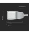 200W LED gatelykt, 130lm/W - Samsung LED chip, IP65, 4000K, Inventronics driver, IK08, grått kabinett