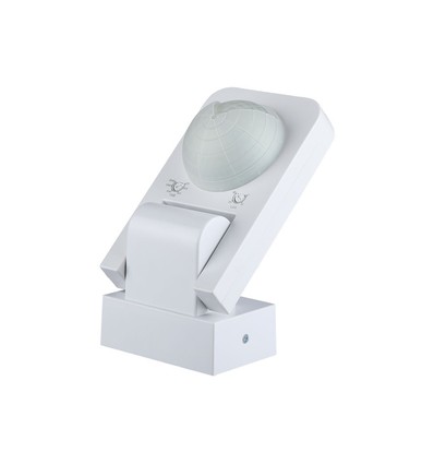 V-Tac IP65 infrarød bevegelsessensor, hvit - 360 grader, 20m rekkevidde, maks 1000W LED, utendørs/innendørs