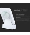 V-Tac IP65 infrarød bevegelsessensor, hvit - 360 grader, 20m rekkevidde, maks 1000W LED, utendørs/innendørs