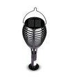 Solcelle luksus hagelampe 4-i-1 - Svart, med spyd, flammeeffekt, 65cm høy