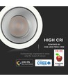 35W Ø16cm LED hotel downlight, RA95 - 2300lm, 0-27° justerbar spredning, sølv reflektor, Hull: Ø15cm