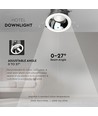 35W LED COB Hotell Innendørsbelysning 4000K 0-27D