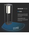 2W solcelle hagelampe med spyd og sensor - Samsung LED chip, IP65, 3000K, grå, 50cm høy
