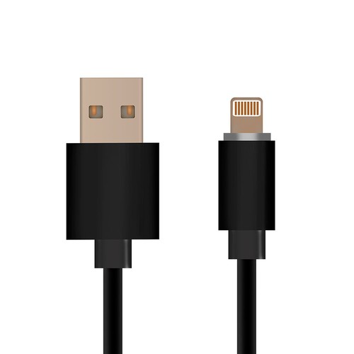 1,5m sort MFi Lightning kabel - 2A, Apple sertifisert, holdbart design