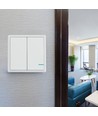 2-knapps trådløs bryter, 1-veis - IP54, hvit, 86x86mm, batteridrevet, rekkevidde opptil 600m