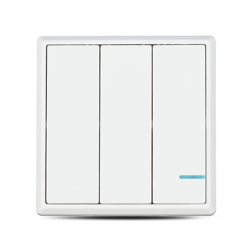 3-knapps trådløs smartbryter, 1-veis - IP54, hvit, batteridrevet, rekkevidde opptil 600m