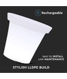 36cm LED urtepotteskjuler med RGBW - Ø35,5 x 32,5 cm, oppladbar, inkl. fjernkontroll, hvit kropp