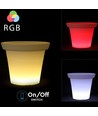 36cm LED urtepotteskjuler med RGBW - Ø35,5 x 32,5 cm, oppladbar, inkl. fjernkontroll, hvit kropp