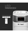 55W LED Tower Fan, 36" - Hvit, 3 hastigheter, fjernkontroll, timer, oscillasjon, temperaturdisplay