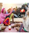 6W bærbar Bluetooth høyttaler med LED lys - Rød, 1800mAh batteri, USB/TF/AUX, 5V DC