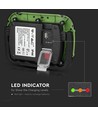 10W oppladbar LED lyskaster - Samsung LED chip, IP44, SOS flash, USB output, grønn/sort
