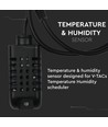 Temperatur og fuktighetssensor - Sort, IP20, til VT-5145, eWeLink kompatibel, innendørs