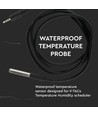 Vanntett temperaturføler til VT-5145 - 1m ledning, IP66, -50°C til +125°C, sort finish