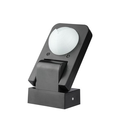 Infrarød bevegelsessensor, sort - 360°, IP65, rekkevidde opptil 20m, max 1000W LED