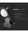 Infrarød bevegelsessensor, sort - 360°, IP65, rekkevidde opptil 20m, max 1000W LED