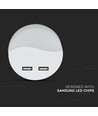 V-Tac Natlampe med USB - Automatisk tenning ved mørke, 0,45W, Rund, 3000K, Samsung Chip