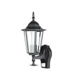 E27 Vegglampe m. sensor - IP44 utendørs, sort, uten lyskilde