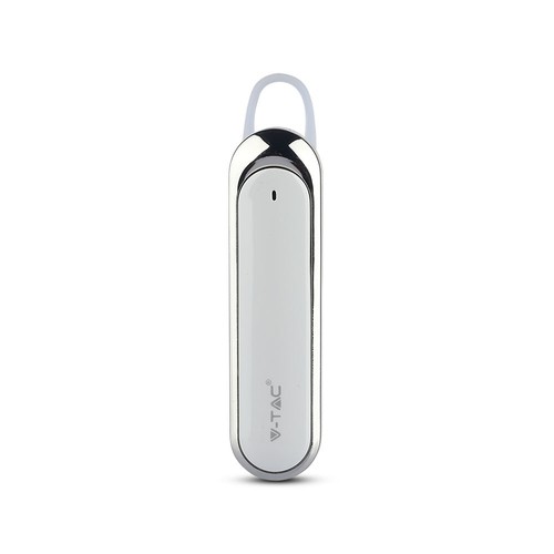 Bluetooth headset med mikrofon, hvit - 170mAh batteri, 10-12 timers spilletid, in-ear design