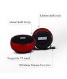 Rød bærbar Bluetooth høyttaler - TWS funksjon, 800mAh batteri, 4 timers spilletid
