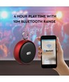 Rød bærbar Bluetooth høyttaler - TWS funksjon, 800mAh batteri, 4 timers spilletid