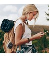 Bærbar Bluetooth høyttaler med krok - TWS, 800mAh batteri, innebygd mikrofon, grå