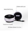 Bærbar Bluetooth høyttaler med krok - TWS, 800mAh batteri, innebygd mikrofon, grå