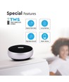 Bærbar Bluetooth høyttaler med krok - TWS, 800mAh batteri, innebygd mikrofon, grå